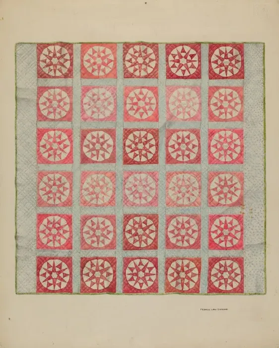 Framed Print : Quilt, c. 1937. Creator: Francis Law Durand Framed Print : Quilt, c. 1937. Creator: Francis Law Durand
