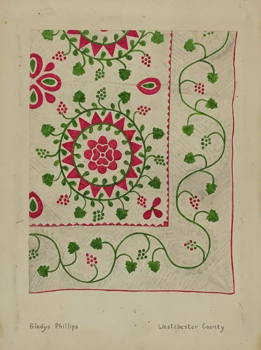 Framed Print : Quilt, c. 1937. Creator: Gladys Phillips Framed Print : Quilt, c. 1937. Creator: Gladys Phillips