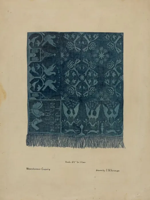 Framed Print : Quilt, c. 1937. Creator: Isabelle De Strange Framed Print : Quilt, c. 1937. Creator: Isabelle De Strange