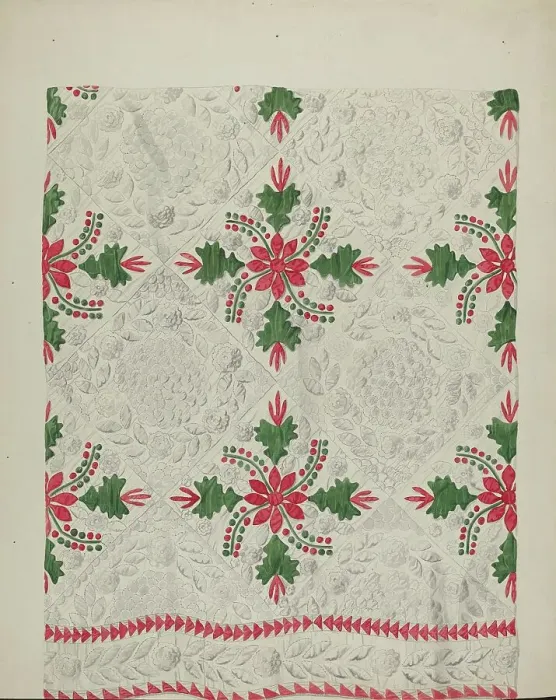 Framed Print : Quilt, c. 1937. Creator: James Vail Framed Print : Quilt, c. 1937. Creator: James Vail