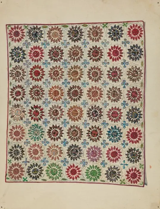 Framed Print : Quilt, c. 1938. Creator: George Loughridge Framed Print : Quilt, c. 1938. Creator: George Loughridge