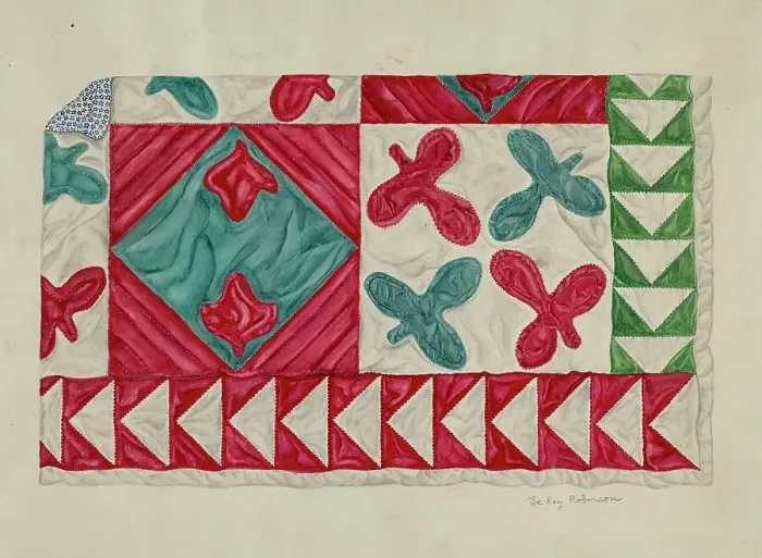 Framed Print : Quilt, c. 1938. Creator: LeRoy Robinson Framed Print : Quilt, c. 1938. Creator: LeRoy Robinson