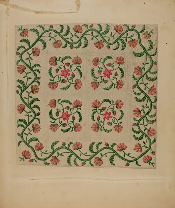 Framed Print : Quilt, c. 1938. Creator: Marian Curtis Foster Framed Print : Quilt, c. 1938. Creator: Marian Curtis Foster