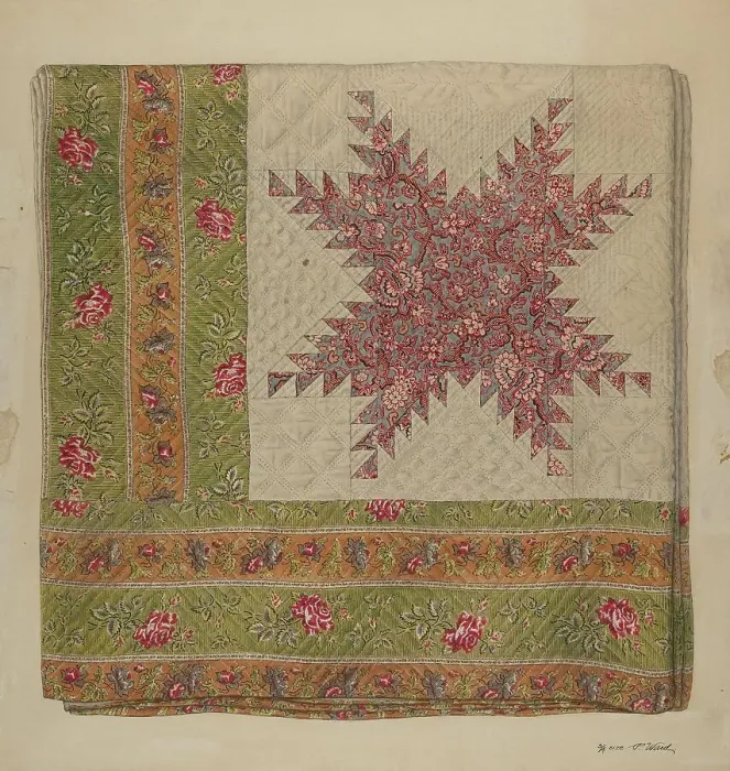 Framed Print : Quilt, c. 1938. Creator: Paul Ward Framed Print : Quilt, c. 1938. Creator: Paul Ward