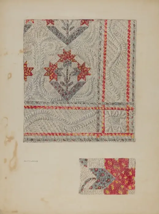 Framed Print : Quilt, c. 1941. Creator: Betty Jacob Framed Print : Quilt, c. 1941. Creator: Betty Jacob