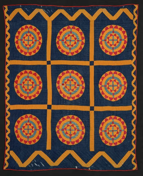 Framed Print : Quilt (Compass), about 1860. Creator: Anna M. Ledbetter Framed Print : Quilt (Compass), about 1860. Creator: Anna M. Ledbetter