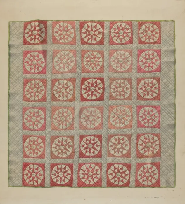 Framed Print : Quilt (Crib Quilt), 1935 / 1942. Creator: Francis Law Durand Framed Print : Quilt (Crib Quilt), 1935 / 1942. Creator: Francis Law Durand