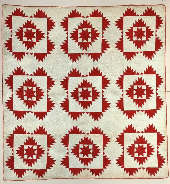 Framed Print : Quilt (Delectable Mountains), about 1850. Creator: Unknown Framed Print : Quilt (Delectable Mountains), about 1850. Creator: Unknown