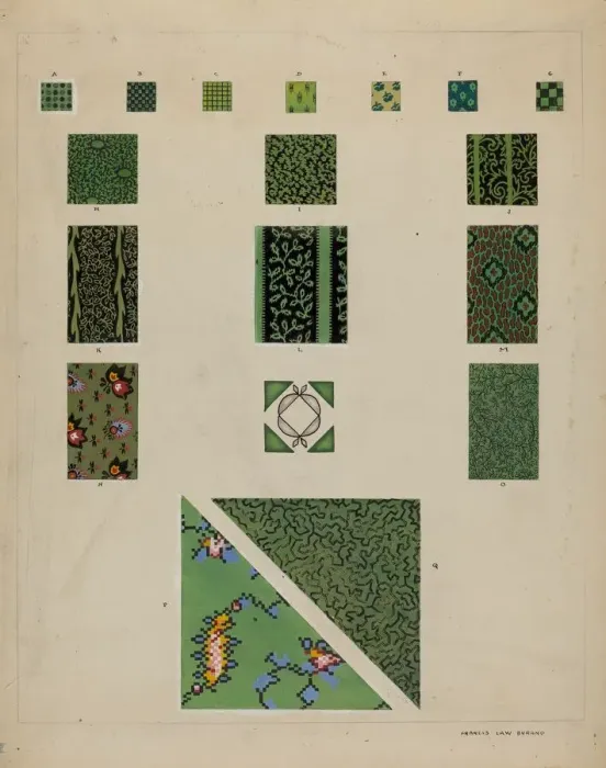 Framed Print : Quilt (Detail), c. 1936. Creator: Francis Law Durand Framed Print : Quilt (Detail), c. 1936. Creator: Francis Law Durand