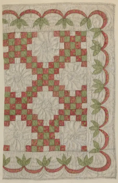 Framed Print : Quilt for Dolls Bed, c. 1940. Creator: Stella Mosher Framed Print : Quilt for Dolls Bed, c. 1940. Creator: Stella Mosher