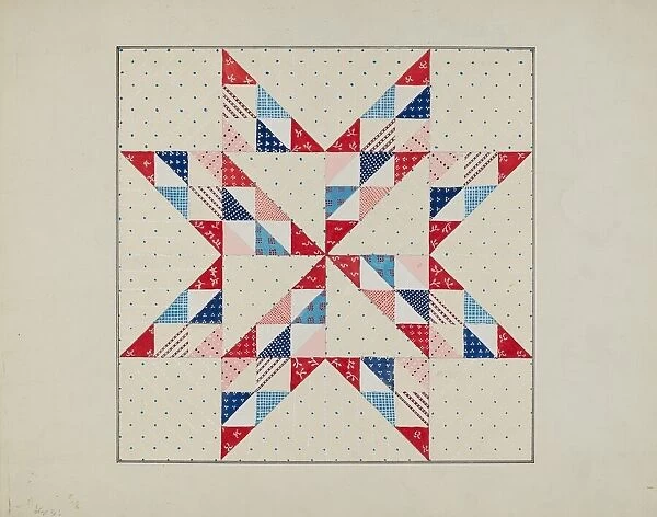 Quilt - 'Eastern Star', c. 1940. Creator: Margaret Linsley