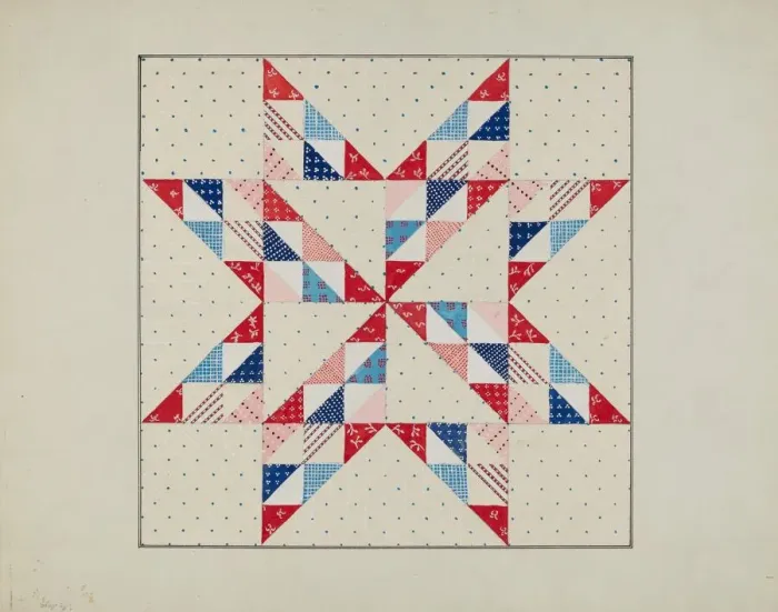 Framed Print : Quilt - Eastern Star, c. 1940. Creator: Margaret Linsley Framed Print : Quilt - Eastern Star, c. 1940. Creator: Margaret Linsley