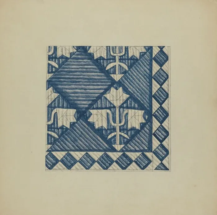 Framed Print : Quilt - Meadow Lily Variant, c. 1937. Creator: C.H. Hastings Framed Print : Quilt - Meadow Lily Variant, c. 1937. Creator: C.H. Hastings