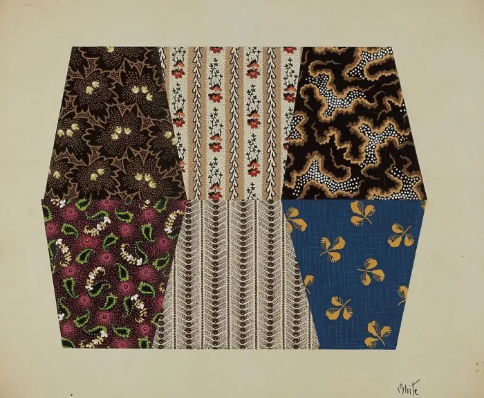 Framed Print : Quilt Patches, c. 1937. Creator: Edward White Framed Print : Quilt Patches, c. 1937. Creator: Edward White