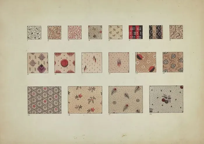 Framed Print : Quilt Patches, c. 1937. Creator: Millia Davenport Framed Print : Quilt Patches, c. 1937. Creator: Millia Davenport