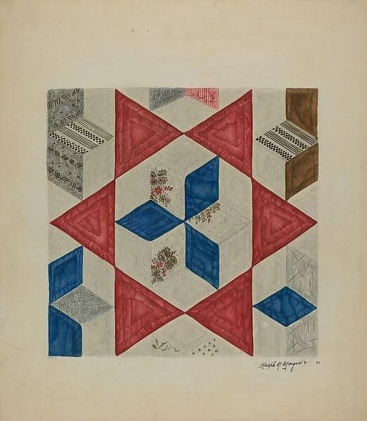 Quilt Pattern, 1941. Creator: Ralph N. Morgan