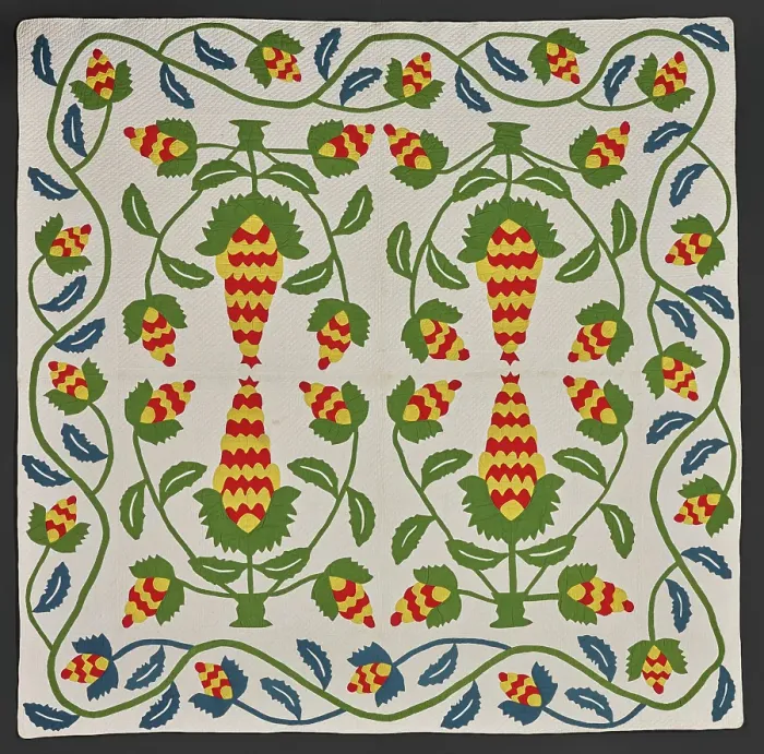 Framed Print : Quilt (Pineapple), about 1850. Creator: Unknown Framed Print : Quilt (Pineapple), about 1850. Creator: Unknown