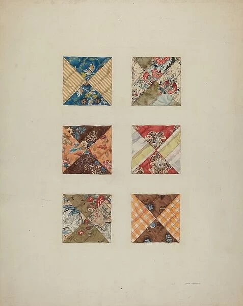 Quilt Swatches, c. 1938. Creator: John Osbold
