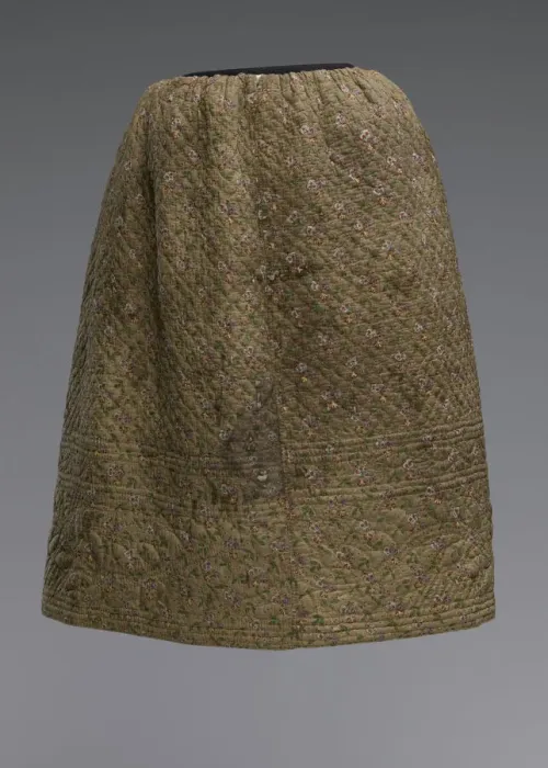Framed Print : Quilted petticoat, 1830s-1840s; repurposed 1890s. Creator: Unknown Framed Print : Quilted petticoat, 1830s-1840s; repurposed 1890s. Creator: Unknown
