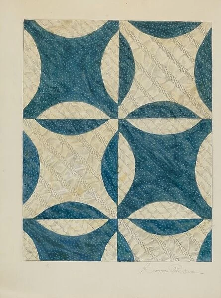 Quilted and Pieced Coverlet, c. 1938. Creator: Cora Parker