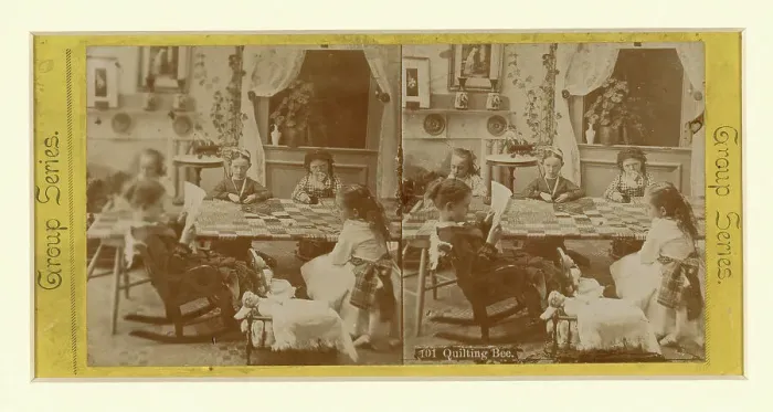Framed Print : Quilting Bee, United States. Creator: Unknown Framed Print : Quilting Bee, United States. Creator: Unknown