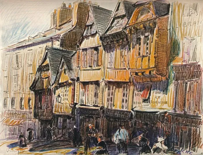 Framed Print : Quimper, c1908. Artist: William Henry Charlton Framed Print : Quimper, c1908. Artist: William Henry Charlton