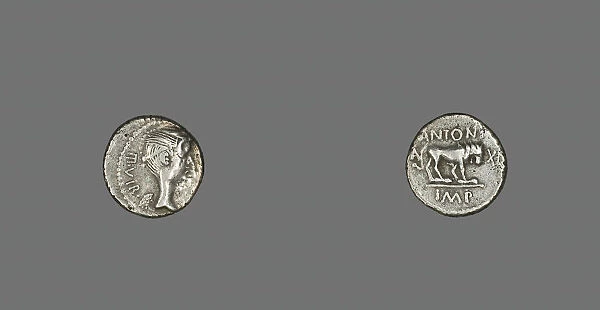 Quinarius (Coin) Depicting the Goddess Victory, about 43-42 BCE. Creator: Unknown