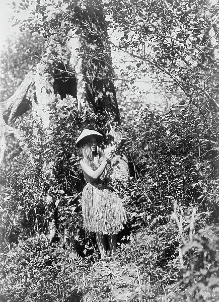 Quinault berry picker, c1913. Creator: Edward Sheriff Curtis