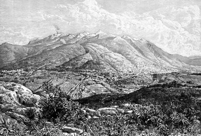 Framed Print : Quito and Mount Pichincha, Ecuador, 1895 Framed Print : Quito and Mount Pichincha, Ecuador, 1895