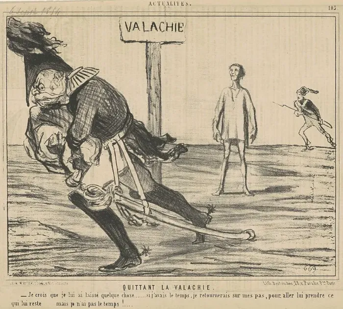 Framed Print : Quittant le Valachie, 19th century. Creator: Honore Daumier Framed Print : Quittant le Valachie, 19th century. Creator: Honore Daumier
