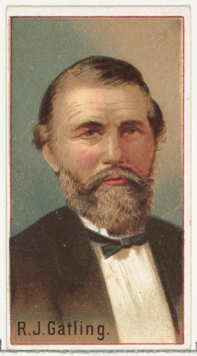 Framed Print : R. J. Gatling, printers sample for the Worlds Inventors souvenir album (A25 Framed Print : R. J. Gatling, printers sample for the Worlds Inventors souvenir album (A25