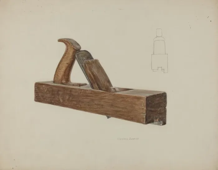 Framed Print : Rabbet Plane, 1938. Creator: Clarence Secor Framed Print : Rabbet Plane, 1938. Creator: Clarence Secor
