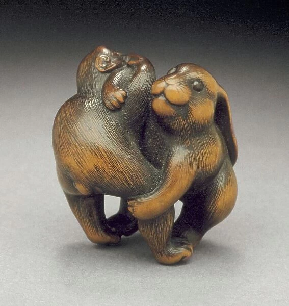 Rabbit and Monkey (image 1 of 2), First half of 19th century. Creator: Naito Toyomasa