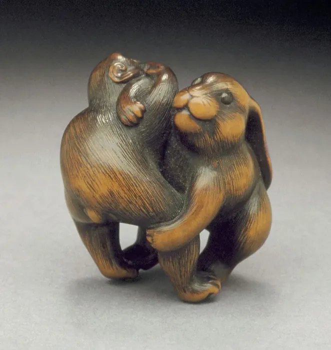 Framed Print : Rabbit and Monkey (image 1 of 2), First half of 19th century. Creator: Naito Toyomasa Framed Print : Rabbit and Monkey (image 1 of 2), First half of 19th century. Creator: Naito Toyomasa