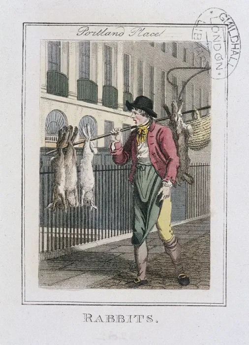 Framed Print : Rabbits, Cries of London, 1804 Framed Print : Rabbits, Cries of London, 1804
