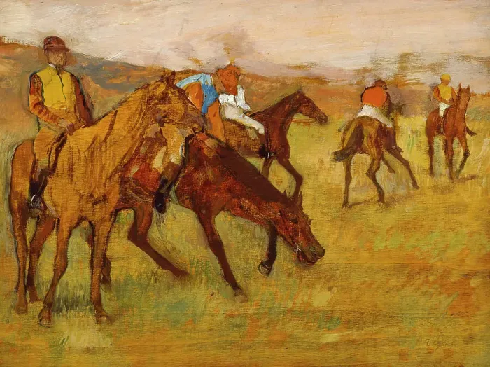 Framed Print : Before the Race, 1882-1884. Creator: Edgar Degas Framed Print : Before the Race, 1882-1884. Creator: Edgar Degas