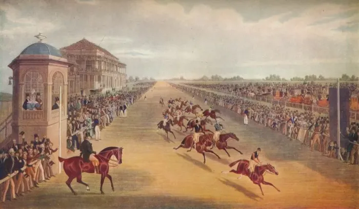 Framed Print : Race for the Great St. Leger Stakes, 1836, 1837. Artist: John Harris Framed Print : Race for the Great St. Leger Stakes, 1836, 1837. Artist: John Harris