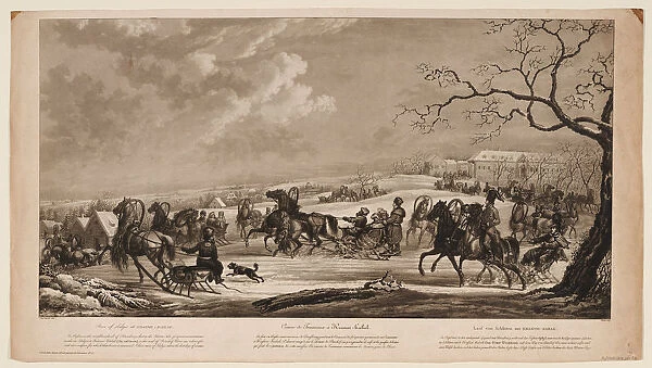 Race of sledges at Krasny Kabachok (Little Red Tavern), 1814. Artist: Sauerweid, Alexander Ivanovich (1783-1844)