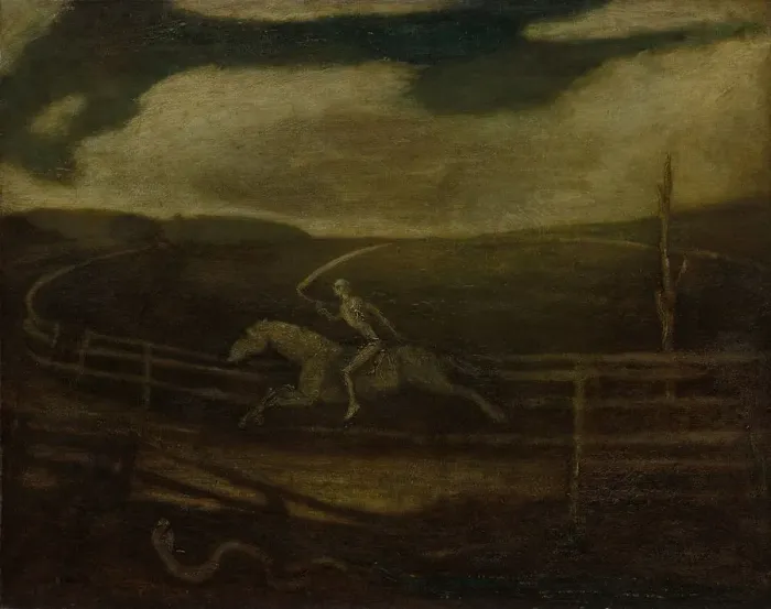 Framed Print : The Race Track (Death on a Pale Horse), c. 1896-1908. Creator: Albert Pinkham Ryder (American Framed Print : The Race Track (Death on a Pale Horse), c. 1896-1908. Creator: Albert Pinkham Ryder (American
