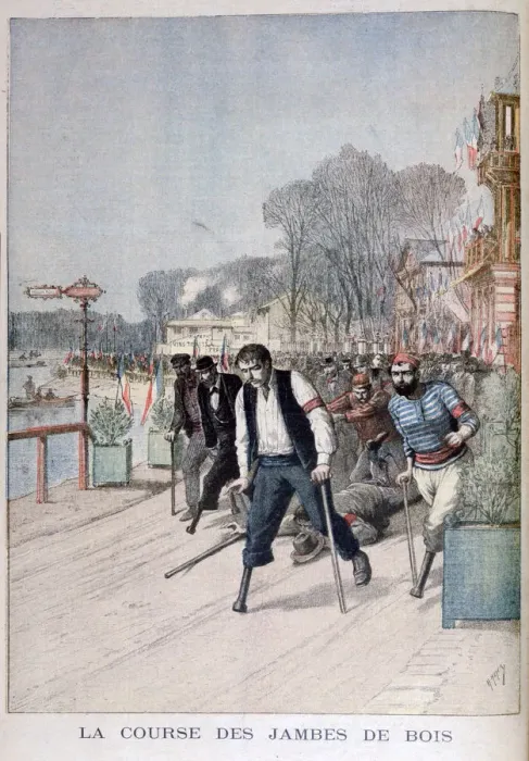 Framed Print : The Race of the Wooden Legs, 1895. Artist: Henri Meyer Framed Print : The Race of the Wooden Legs, 1895. Artist: Henri Meyer