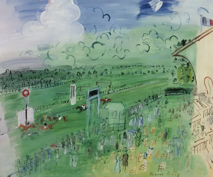 Framed Print : Racecourse at Deauville, 1935. Creator: Raoul Dufy Framed Print : Racecourse at Deauville, 1935. Creator: Raoul Dufy