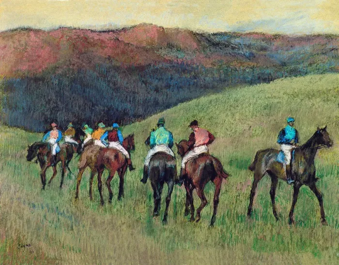 Framed Print : Racehorses in a Landscape, 1894. Artist: Degas, Edgar (1834-1917) Framed Print : Racehorses in a Landscape, 1894. Artist: Degas, Edgar (1834-1917)