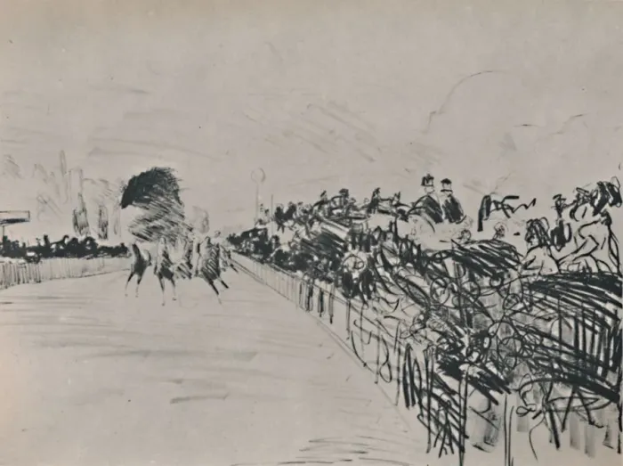 Framed Print : The Races, 1865-1872, (1946). Artist: Edouard Manet Framed Print : The Races, 1865-1872, (1946). Artist: Edouard Manet