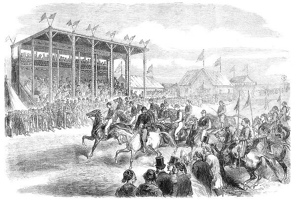 The races at Cairo: canter in front of the grand stand before the start, 1864. Creator: Unknown