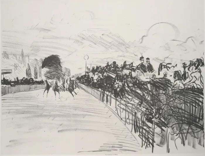Framed Print : The Races (Les Courses), 1865-72, published 1884. Creator: Edouard Manet Framed Print : The Races (Les Courses), 1865-72, published 1884. Creator: Edouard Manet