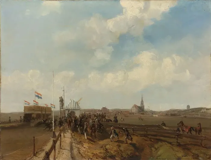 Framed Print : Racetrack at Scheveningen, opened 3 August 1846, 1846. Creator: Charles Rochussen