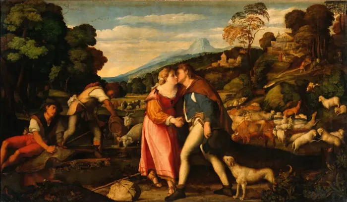 Framed Print : Rachel and Jacob, c. 1525 Framed Print : Rachel and Jacob, c. 1525
