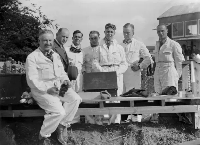 Framed Print : Racing drivers at the RAC TT Race, Ards Circuit, Belfast, 1929 Artist: Bill Brunell Framed Print : Racing drivers at the RAC TT Race, Ards Circuit, Belfast, 1929 Artist: Bill Brunell