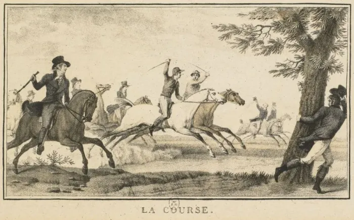 Framed Print : Racing Scenes: The Race (Scenes Hippiques: La course). Creator: Carle Vernet (French Framed Print : Racing Scenes: The Race (Scenes Hippiques: La course). Creator: Carle Vernet (French