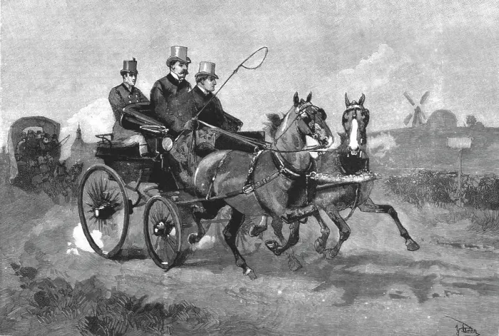 Framed Print : The Racing Season at Newmarket; On the way to the course, 1890. Creator: Unknown Framed Print : The Racing Season at Newmarket; On the way to the course, 1890. Creator: Unknown